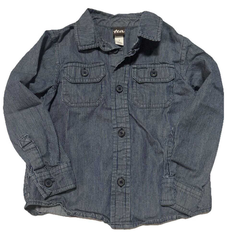Tea Collection Boys Long Sleeve Striped Button Up Baby Kids Size 3T